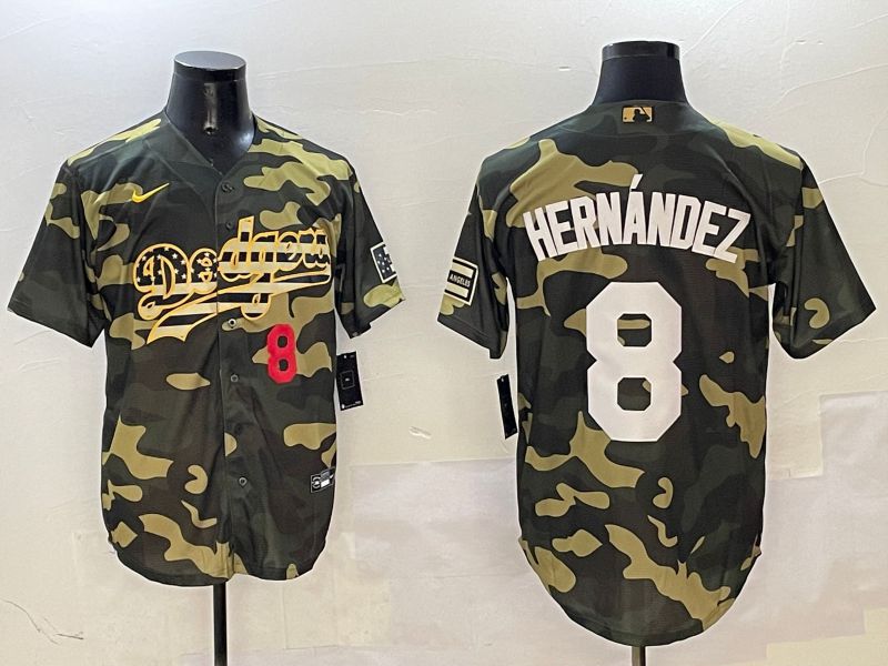 Men Los Angeles Dodgers #8 Hernandez Camo Joint Name 2025 Nike MLB Jersey style 9->houston astros->MLB Jersey